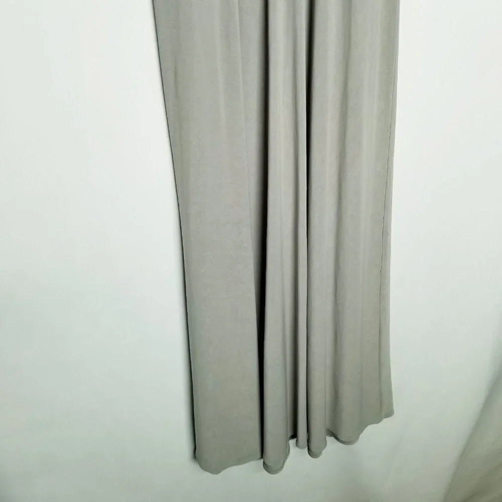 Michel Stephen Via Moda long grey gray‎ maxi dress stretchy lace sleeveless M